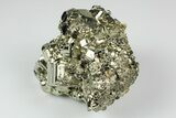 3.4" Gleaming, Striated Pyrite Crystal Cluster - Peru - #195741-1
